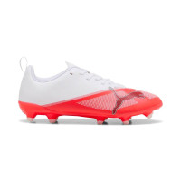 PUMA Ultra 7 Play Gras / Kunstgras Voetbalschoenen (MG) Kids Wit Felrood Zwart