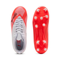 PUMA Ultra 7 Play Gras / Kunstgras Voetbalschoenen (MG) Kids Wit Felrood Zwart