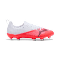 PUMA Ultra 7 Match Grass/Artificial Grass Football Boots (MG) Kids White Bright Red Black