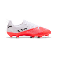 PUMA Ultra 7 Match Grass/Artificial Grass Football Boots (MG) Kids White Bright Red Black