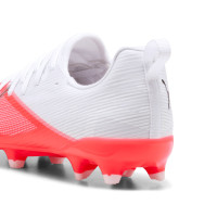 PUMA Ultra 7 Match Grass/Artificial Grass Football Boots (MG) Kids White Bright Red Black