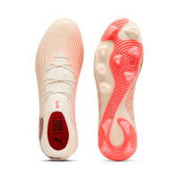 PUMA Future 9 Pro Gras / Kunstgras Voetbalschoenen (MG) Gebroken Wit Zwart Roze
