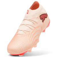 PUMA Future 9 Pro Gras / Kunstgras Voetbalschoenen (MG) Gebroken Wit Zwart Roze