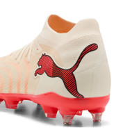 PUMA Future 9 Match IJzeren-Nop Voetbalschoenen (SG) Gebroken Wit Zwart Roze