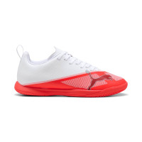 PUMA Ultra 7 Play Indoor Football Boots (IN) Kids White Bright Red Black