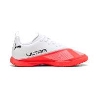 PUMA Ultra 7 Play Indoor Football Boots (IN) Kids White Bright Red Black
