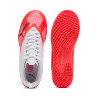PUMA Ultra 7 Play Indoor Football Boots (IN) Kids White Bright Red Black