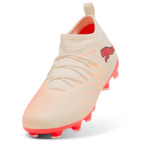 PUMA Future 9 Match Grass/Artificial Grass Football Boots (MG) Kids Off White Black Pink