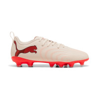 PUMA Future 9 Play Grass/Artificial Grass Football Boots (MG) Kids Off White Black Pink