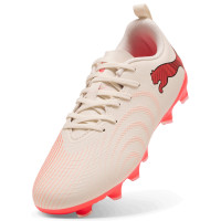 PUMA Future 9 Play Grass/Artificial Grass Football Boots (MG) Kids Off White Black Pink
