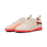 PUMA Future 9 Play Indoor Football Boots (IN) Kids Off White Black Pink