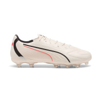 PUMA King 20 Match Grass/Artificial Grass Football Boots (MG) Off White Black Red