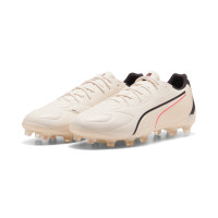 PUMA King 20 Match Grass/Artificial Grass Football Boots (MG) Off White Black Red