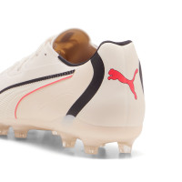 PUMA King 20 Match Grass/Artificial Grass Football Boots (MG) Off White Black Red