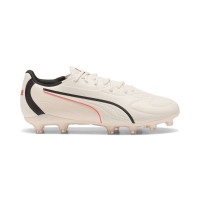 PUMA King 20 Match Grass/Artificial Grass Football Boots (MG) Kids Off White Black Red
