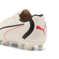 PUMA King 20 Match Grass/Artificial Grass Football Boots (MG) Kids Off White Black Red