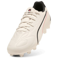 PUMA King 20 Match Grass/Artificial Grass Football Boots (MG) Kids Off White Black Red