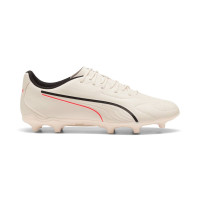 PUMA King 20 Play Gras / Kunstgras Voetbalschoenen (MG) Gebroken Wit Zwart Rood