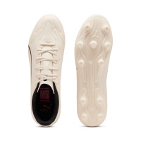 PUMA King 20 Play Gras / Kunstgras Voetbalschoenen (MG) Gebroken Wit Zwart Rood