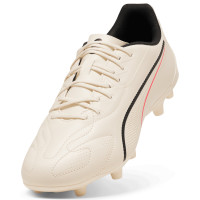 PUMA King 20 Play Gras / Kunstgras Voetbalschoenen (MG) Gebroken Wit Zwart Rood