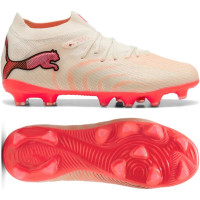 PUMA Future 9 Pro Grass/Artificial Grass Football Boots (MG) Kids Off White Black Pink