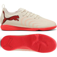 PUMA Future 9 Play Indoor Football Boots (IN) Kids Off White Black Pink