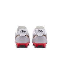 Nike Tiempo Ligera Pro Gras Voetbalschoenen (FG) Wit Goud Felrood