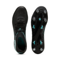 PUMA Future 9 Match IJzeren-Nop Voetbalschoenen (SG) Zwart Intense Mint Wit