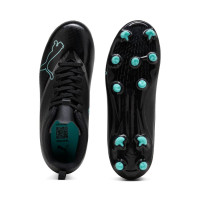PUMA Ultra 7 Play Grass/Artificial Grass Football Boots (MG) Kids Black Intense Mint