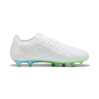 PUMA KING 20 Ultimate Gras / Kunstgras Voetbalschoenen (MG) Wit Felblauw Felgroen Zilver