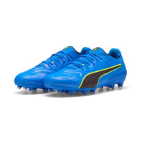 PUMA KING 20 Ultimate Gras / Kunstgras Voetbalschoenen (MG) Blauw Zwart Lime