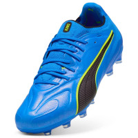 PUMA KING 20 Ultimate Gras / Kunstgras Voetbalschoenen (MG) Blauw Zwart Lime