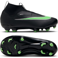 Nike Mercurial Superfly 11 Academy Gras / Kunstgras Voetbalschoenen (MG) Peuters/Kleuters Zwart Felgroen Zilvergrijs