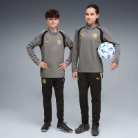 PUMA Manchester City Trainingstrui 1/4-Zip 2026-2027 Kids Donkergrijs Zwart Goudgeel