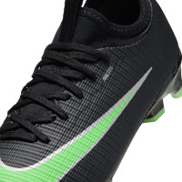 Nike Mercurial Vapor 17 Academy Gras / Kunstgras Voetbalschoenen (MG) Peuters/Kleuters Zwart Felgroen Zilvergrijs