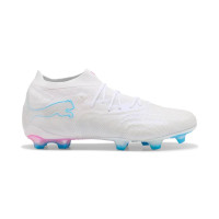 PUMA Future 9 Ultimate Gras Voetbalschoenen (FG) Wit Felblauw Felroze