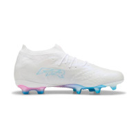 PUMA Future 9 Ultimate Gras Voetbalschoenen (FG) Wit Felblauw Felroze