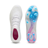 PUMA Future 9 Ultimate Gras Voetbalschoenen (FG) Wit Felblauw Felroze