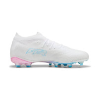 PUMA Future 9 Pro Gras / Kunstgras Voetbalschoenen (MG) Wit Felblauw Felroze
