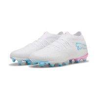 PUMA Future 9 Pro Gras / Kunstgras Voetbalschoenen (MG) Wit Felblauw Felroze