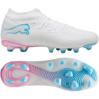 PUMA Future 9 Pro Gras / Kunstgras Voetbalschoenen (MG) Wit Felblauw Felroze