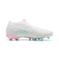 PUMA Future 9 Match Gras / Kunstgras Voetbalschoenen (MG) Wit Felblauw Felroze