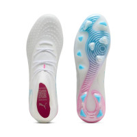 PUMA Future 9 Match Gras / Kunstgras Voetbalschoenen (MG) Wit Felblauw Felroze