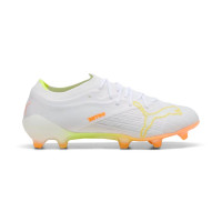 PUMA Ultra Nitro 7 Pro Gras Voetbalschoenen (FG) Wit Geel Oranje