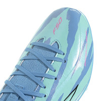 adidas F50 Sparkfusion Trinity League Grass/Artificial Grass Football Boots (MG) Kids Blue Bright Blue Hot Pink