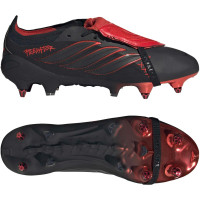 adidas Predator Elite FT L-Tech IJzeren-Nop Voetbalschoenen (SG) Zwart Zwart Rood