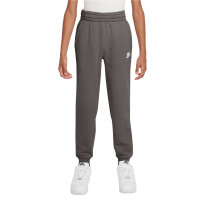 Nike Club Fleece Joggingbroek Kids Donkergrijs Wit