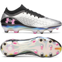 Under Armour Magnetico Elite 6 RCS Gras Voetbalschoenen (FG) Zwart Metallic Silver Felroze