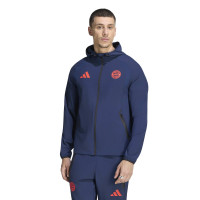 adidas Bayern München Tiro Travel Trainingsjack 2026-2027 Donkerblauw Rood