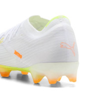 PUMA Ultra Nitro 7 Match Gras Voetbalschoenen (FG) Wit Geel Oranje